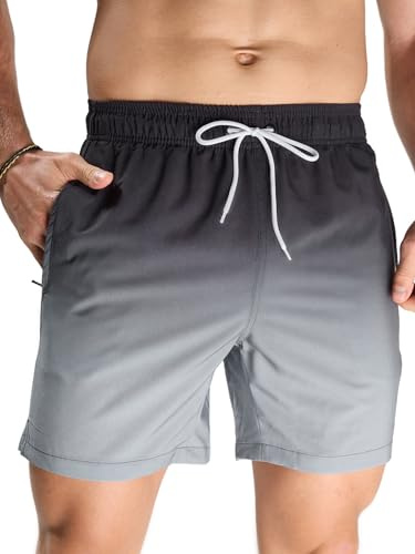 Arcweg Pantaloncini da Nuoto per Uomo con Fodera in Rete, Pantaloncini da Bagno Asciugatura Rapida, Pantaloncini da Nuoto per Uomini con Tasche con Zip, Surf Nuoto Spiaggia