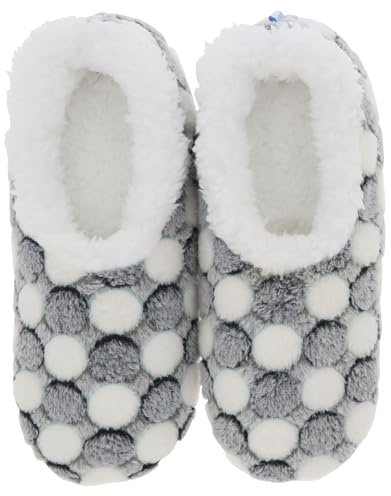 Snoozies! Spot The Dot Super Soft Sherpa Fleece Womens House Slippers ladies Sizes 3-9 Blue, Pink, Violet, White