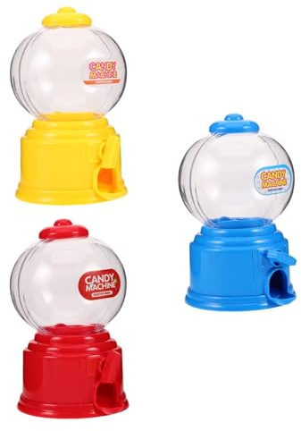 Cabilock 3pezzi Mini Distributore Di Caramelle Macchina Per Gomme Da Masticare Automatica Da Tavolo Graziosa Scatola Di Dolcetti in Plastica Distributore Di Snack Per Ragazzo Ragazza Conten