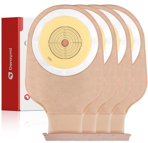 20 pièces sacs de colostomie avec pinces | Sac d'ostomie drainable en une pièce pour l'iléostomie et les soins de la stomie | Barrière hydrocolloïde douce 60mm Max