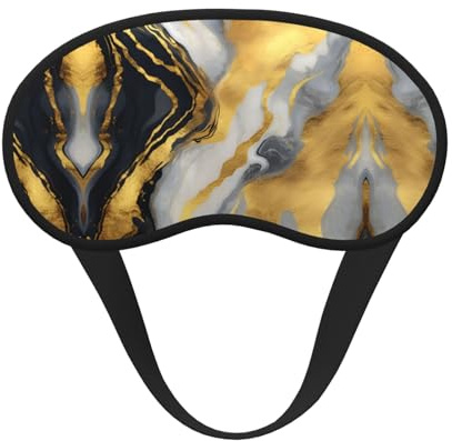 Augenbinde mit modischem Goldmarmorier-Texturdruck, 100 % Blocklicht, Augenmaske, Augenmasken mit verstellbarem Riemen