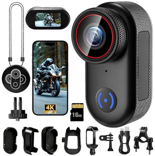 LXMIMI Mini Action Cam, Body Cam 4K, Action Cam Magnetica con Display