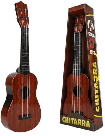 Chitarra per Bambini 55 cm con 4 Corde Regolabili e Plettro - Mini Guitar Educativa, Strumento Musicale Leggero e Maneggevole, Giocattolo Idea Regalo per Bambini con Confezione Regalo