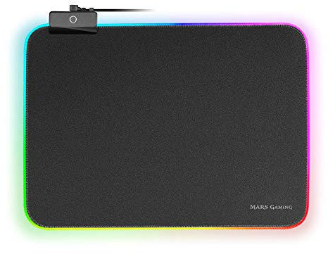 MARSGAMING MMPRGBL, Tappetino da Gioco, Chroma RGB, Nanotextile, 365x265x4mm, Nero