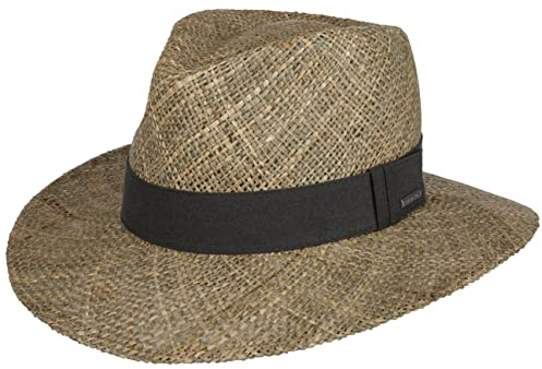 Stetson Big Brim Seagrass Traveller Strohhut Naturfarbener Luftiger Unisex Frühjahr Sommer Natur M (56-57 cm)
