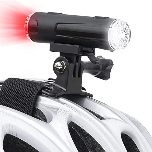 JINKEY Bike Helmet Light Front and Rear Rechargeable LED Bicycle Light IP66 Waterproof Mountain Bike Headlight 5 Warning Light Modes with Bracket Mount for Night Safety Riding