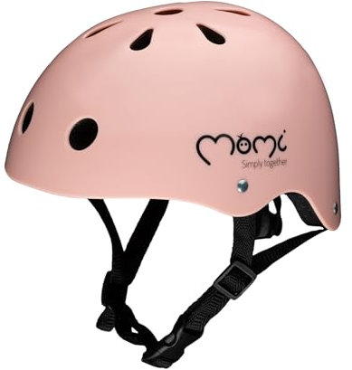 MoMi Mimi Kinderhelm verstellbar, Kopfumfang 48 – 55 cm, stoß- und schlagfester Fahrradhelm für Kinder, 11 Lüftungsöffnungen, Schaumstoffpolsterung, Einstellbarer Kinnriemen