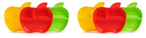 Munchkin Kinderteller mit Unterteilungen, Esslernteller für Babys und Kleinkinder ab 6 Monaten, BPA-freier geteilter Teller, ideal für die Beikosteinführung, 6er Pack