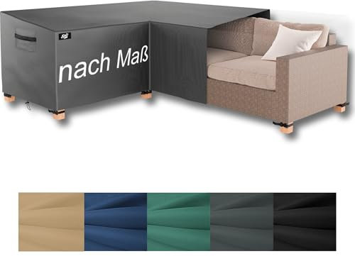 Epic Tube Copertura angolare su misura per divani ad angolo, rattan e lounge da giardino, Oxford 600D impermeabile con cuciture sigillate, accessori robusti - Made in EU