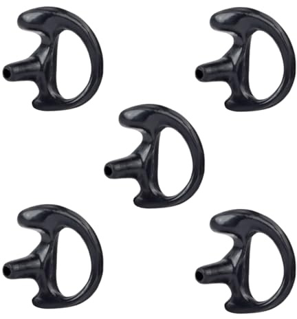 HYSHIKRA Ersatz-Ohrstöpsel für Walkie-Talkie-Spulenrohr-Audio-Kits, 5 für Links oder rechts, schwarz, Einzelohrpassstück für das Linke und rechte Ohr (Black, Large Right)