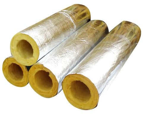 LRHELPBNR Coppelle in Lana di Roccia con Alluminio, Isolamento Canne Fumarie Tubi per Stufa E Condotti di Aerazione, per Esterni, Isolante(L 1M-114MM/4.5IN-30MM)