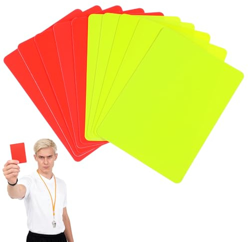 Cobee 10 tarjetas de árbitro, tarjetas de árbitro de fútbol rojas y amarillas, tarjetas de árbitro, accesorios de árbitro, herramientas de referencia, para fútbol, fútbol, deportes escolares