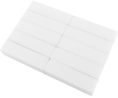 SOESFOUFU 10pcs Four-Sided Nail Buffer Sponge Manicure Tool Portable Nail Polishing Block with 120/120/120/120 Grit for DIY Own and Care White