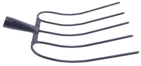 Operitacx Forca per Letame in Ferro Resistente alla Ruggine Robusti per Giardinaggio e del Paesaggio Utensile Agricolo Efficiente