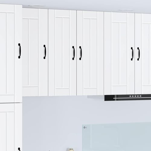 LoogCape Lucca - Armario de pared (2 unidades, 30 x 31 x 80 cm, 2 puertas, 6 compartimentos, para cocina, hogar, almacenamiento, armario colgante para vitrina
