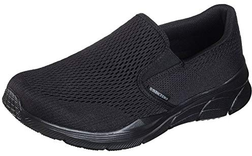 Skechers EQUALIZER 4.0 TRIPLE-PLAY, Zapatillas sin cordones para Hombre, Black Engineered Mesh/Black Trim, 42 EU