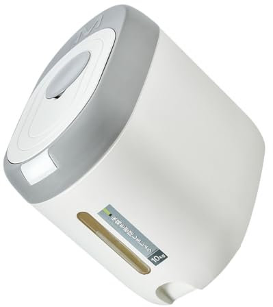 Angoily Récipient de stockage de riz en plastique résistant à l'humidité - Distributeur de céréales hermétique - Conteneur de riz - Conteneur de nourriture - Gris clair et blanc