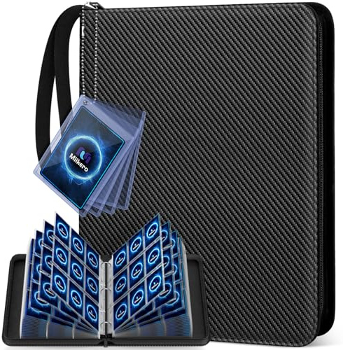 Mlikero Card Binder 9 Pocket, Trading Card Binder with Card Display Design, 720 Double Sided Pocket PU Collection Binder, Card Albums for MTG, TCG, and Sports Cards