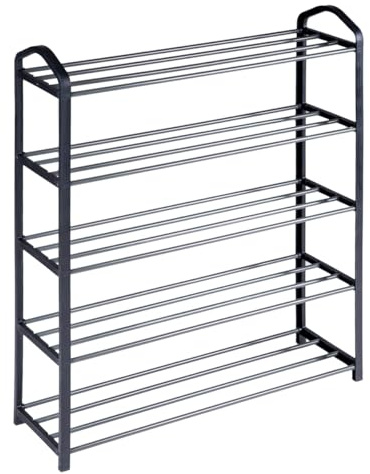 Dediam Scarpiera Scaffale Slim A 5 Ripiani Con Struttura Salvaspazio In Acciaio, Portascarpe e Organizzatore Multiuso Per Casa, Giardino, Campeggio e Vacanza