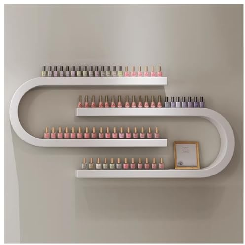 2 Piezas De Esmalte De UñAs En Forma De U Estantes De ExhibicióN, SalóN De UñAs CosméTicos Estante Colgante De Pared, De Estilo Minimalista Aceite Esencial Botella De Almacenamiento De Rack,Blanco