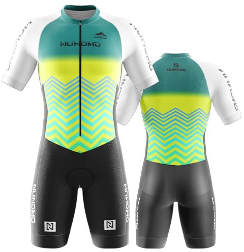 Triathlon Anzug Herren - Einteiliges Radtrikot - Trisuit Einteiler – Triathlonanzug - Triathlon Einteiler Kurz - 3Taschen für Wettkampf Run Triathlon-Anzug für Herren (Type-1,M)