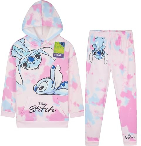 Disney Stitch Survêtement Fille Ensemble Enfant 2 Pièces Hoodie Pantalon Jogging Vêtements Fille Ado Tie-Dye Sport Idée Cadeau (11-12 Ans, Multi Tie Dye)
