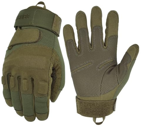 Seibertron S.O.L.A.G Sporthandskar för Vuxna eller Ungdomar – Fullfinger Touchscreen Outdoorhandskar, amy grön, XXS