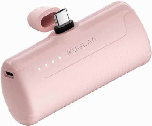 Kuulaa Bärbar laddare USB C Power Bank 4 500 mAh liten Android mobiltelefon laddare kompakt bärbart batteripaket kompatibelt med iPhone 15, Samsung Galaxy, motorcykel, LG, Pixel blå