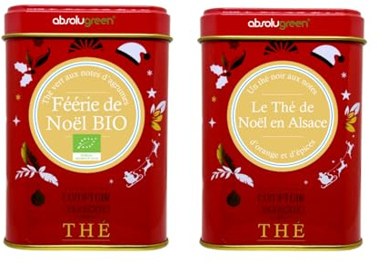Cadeau Noël Thé - 2x Boîte Métal 80g - Comptoir Français du Thé