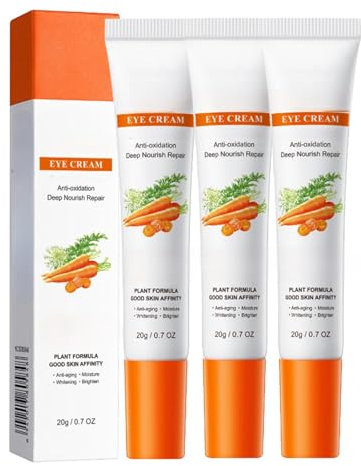 3Pcs Crema Contorno Ojos, Contorno de Ojos de Zanahoria, Crema Antiedad Contorno de Ojos, Bálsamo Refrescante Contra Ojeras y Bolsas, Suaviza Arrugas eyecream2-5