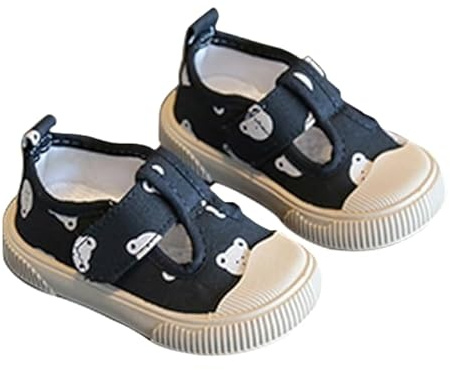 Scarpe da Bambino con Stampa Orsetti, Sneakers Slip-on in Tela, Suola in Gomma Antiscivolo