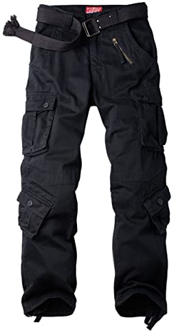 pluvialix Damen Hosen Cargo Hose Multi Taschen Wanderhose Workwear Reißverschluss Armee Militär Outdoorhose Relaxed-Fit Trekkinghose CargohoseSchwarz Tag 12