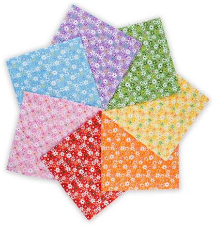 7 stycken bomullstyg, tygpaket, 50 x 50 cm, lapptäcke, tygrester – gör-det-själv-tyg för pyssel, quiltning, dekoration och dockkläder, ren bomull, fashionabla mönster (färgglada)