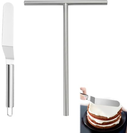 PYRUVAE 2 Pezzi Crepes Distributore e Spatola in Acciaio Inox, 18.5 cm stendi crepes, 27cm Spatola per Cucina, Crepe Maker Accessori per Frittelle, Waffle, Crepes, Torta