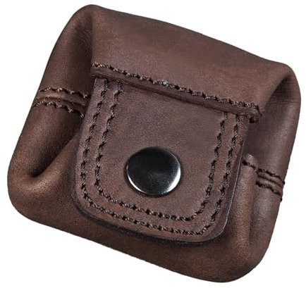 STILORD Varys Leder Münzbeutel Klein Vintage Mini Geldbeutel Portemonnaie Ledergeldbeutel Geldbörse Slim Wallet Minibörse Münzbörse Kleingeldbörse Farbe:matt - Dunkelbraun