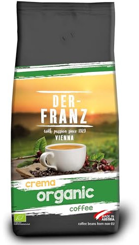 Der-Franz - Café Crema Organic con certificación UTZ, molido, 1000 g