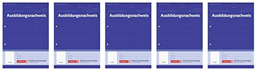 Brunnen 1042572 Berichtsblock Ausbildung / Ausbildungsnachweisblock (A4, 28 Blatt, gelocht, 1 Woche je Seite) (5 Blöcke)