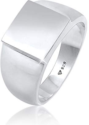 Kuzzoi Siegelring Herrenring poliert Bandring massiv (11 mm) 925 Silber