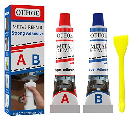 Gusengo 20g Liquid Metal Filler, Metallkleber Hitzebeständig, Magischer Schweißkleber, Industrielle Hitzebeständigkeit Kaltschweißmaterialien Metallreparaturpaste Magischer Schweißkleber