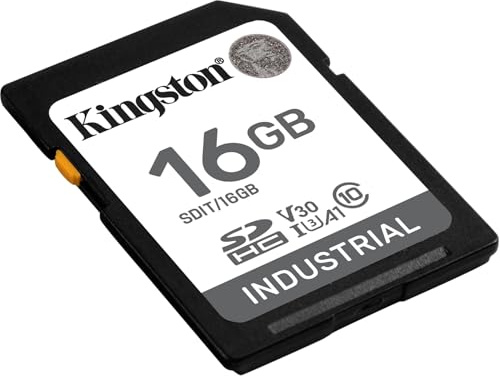 Kingston Tarjeta SD Industrial, hasta 100 MB/s, Alta Resistencia, UHS-I U3 V30 A1, (SDIT/16 GB)