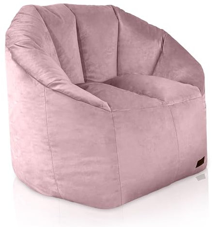 Aiire Sillon Puff Salon de Lujo - [85x85x75] Sofa Puf Moderno en Terciopelo Persa - Puffs con Relleno Incluido para Adultos o Decoracion Habitacion Juvenil - Bean Bag Chair Infantil XXL Rosado