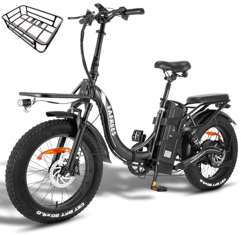 Fafrees F20 X-MAX [ Offiziell ] Kapprad Ebike Herren 20 Zoll 48V 30Ah Akku, Fatbike E-Bike Klapprad 65N.m, E Bike Damen Bremslicht, E Mountainbike, Elektrofahrräder Fatbike 150kg (schwarz)