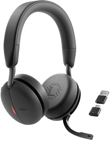 Dell WL5024 Pro Wireless ANC Headset - Hybrid Active Noise Cancellation, AI-Based Noise Cancellation Microphone, Leatherette Headband, Effortless connectivity, Microsoft Teams/Zoom Certified - Black