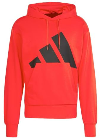 adidas Herren Essentials Big Logo French Terry Hoodie, Pure Ruby/Black, L