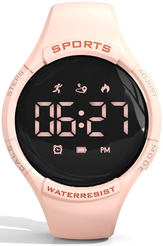 findtime Schrittzähler Uhr Damen Herren Digital Uhr Armband Fitnessuhr ohne App und Handy Digitale Armbanduhr Sportuhr Kalorienzähler Entfernung Laufuhr Fitness Tracker Kinder Uhren für Jungs Wecker