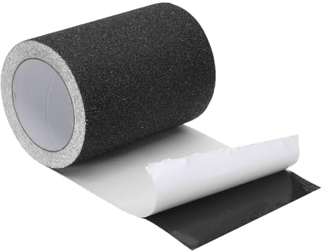 PATIKIL 15 cm x 40 cm halkfri tejp halkfri säkerhetsband halksäker trampa säkerhetsband för trappor skoter däck svart