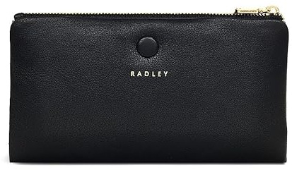 RADLEY - Schwarz – Mallow Street gepolsterte Ledergeldbörse – stilvolles Bifold Design mit 10 Kartenfächern, Münzfach mit Reißverschluss, Geldscheinfach und lederbezogenes Nietendetail – inklusive