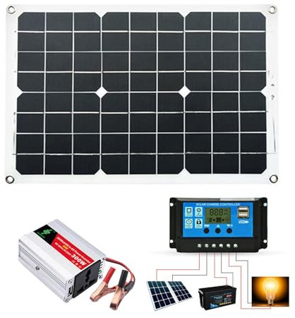 Kit De Générateur Solaire Portable - Onduleur Solaire De 300W, Alimentation En Plein Air | Générateur Solaire Avec Onduleur D'ondes Sinusoïdales Pure, Station De Secours D'urgence Pour Voyages En VR,