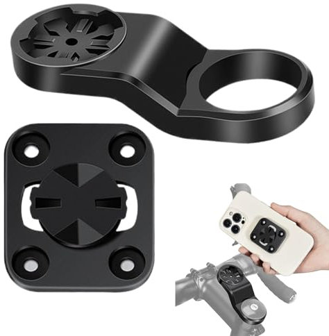 Oldmoom Porte-Téléphone pour Vélo, Porte-Smartphone pour Guidon de Moto, Pince Clip Arrière avec Angle Réglable pour Navigation VTT Tout-Terrain