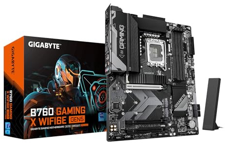 GIGABYTE B760 GAMING X WIFI6E GEN5 Motherboard - Supports 14th Gen. Intel Core CPUs, 8+1+1 phases VRM, up to 5600MHz DDR5, 3xPCIe 4.0 M.2, Wi-Fi 6E, 2.5 GbE LAN, USB 3.2 Gen 2